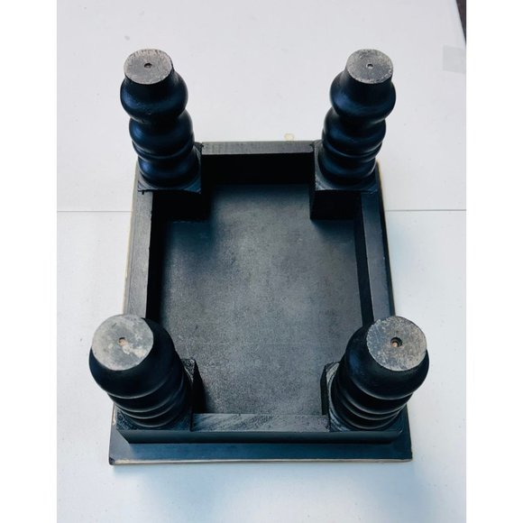 Handcrafted Triple Moon Altar Table with Pentagram - Wiccan Witchcraft Wooden Su - Picture 5 of 15